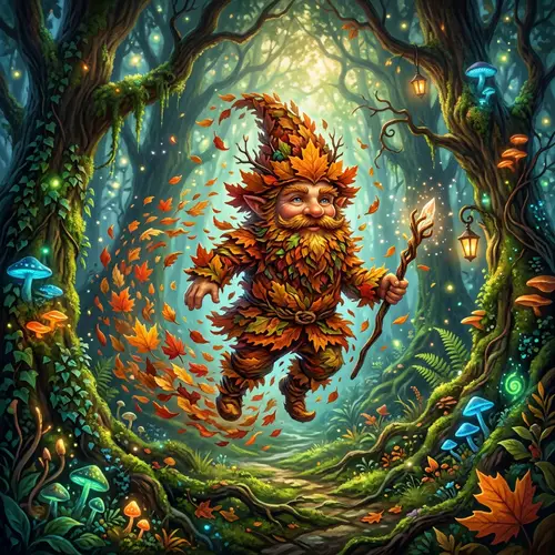 Magical Forest Gnome Art | Enchanting Fantasy Scene