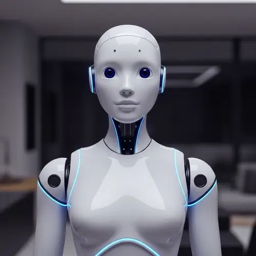 Female Humanoid Virtual Assistant Robot Front View
