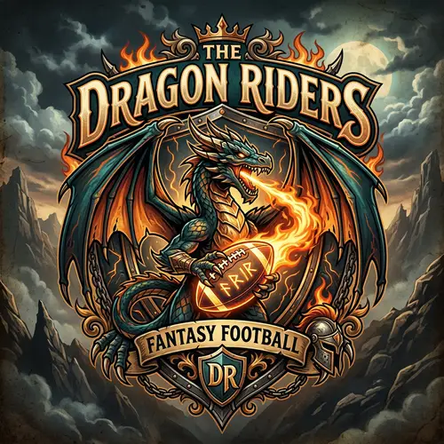 Dads Dinosaurs Fantasy Football Team Logo Design