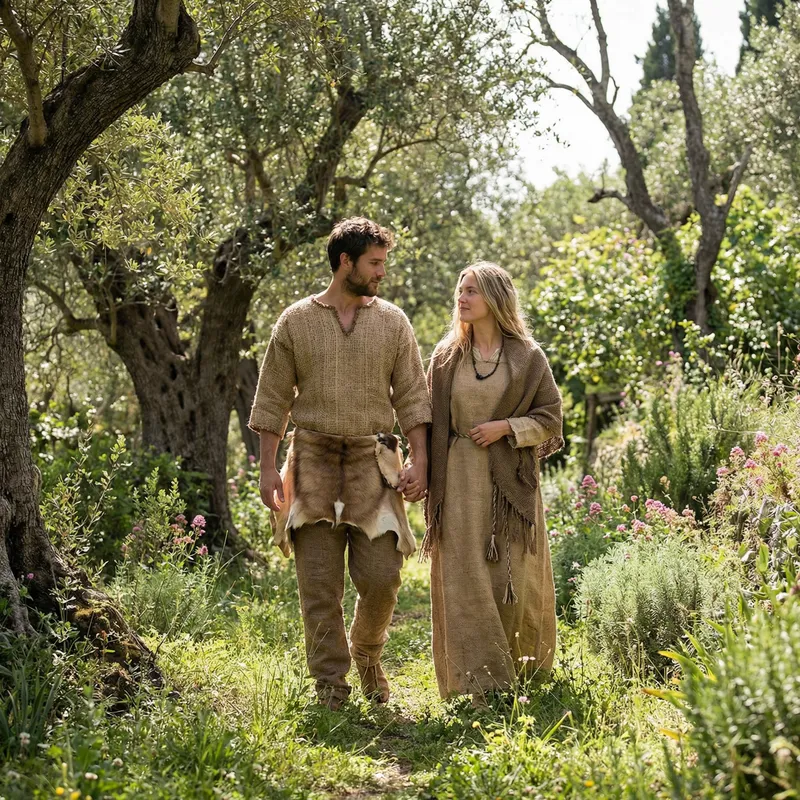 Adam and Eve with Clothes - A Unique Perspective