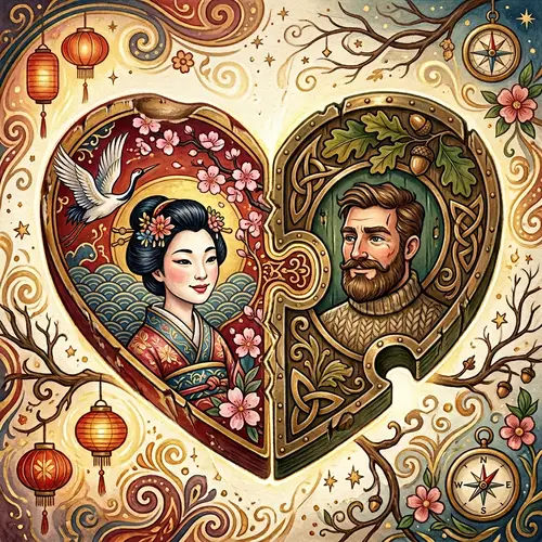Perfectly Fitting Eastern Asian Female and Western Male Hearts