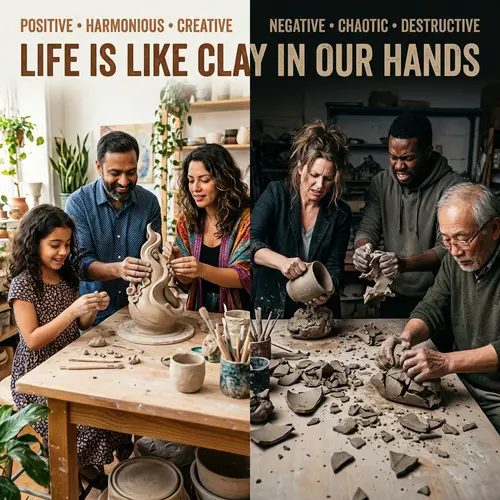 Life as Clay: Creating Beauty and Chaos - Metaphorical Visualization