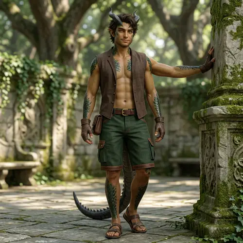 Dragon Demi-Human Male Character in 4K Resolution