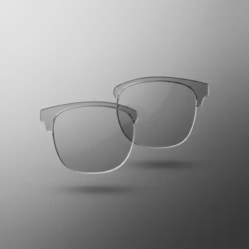 Minimalist Floating Browline Lenses in Gray Scale