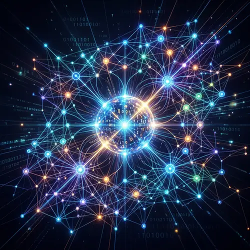 Global Internet Network | Main Server Sphere & Glowing Nodes