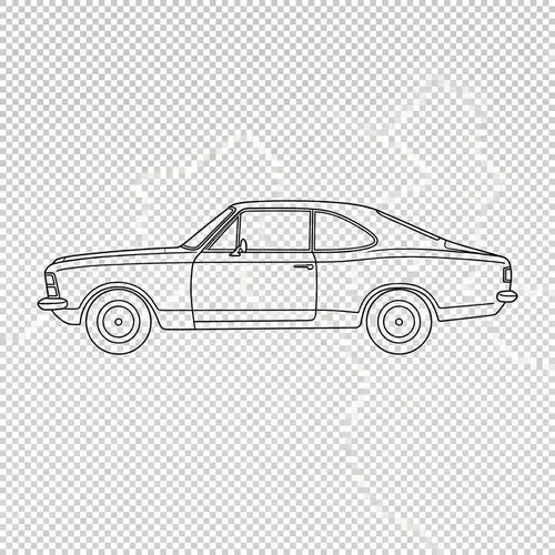 Chevrolet Opala Minimalist Drawing on Transparent Background