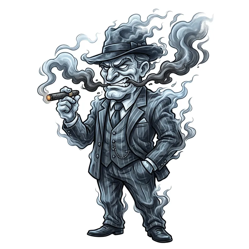 Gangster Cartoon Character - Smoky Illusion Art