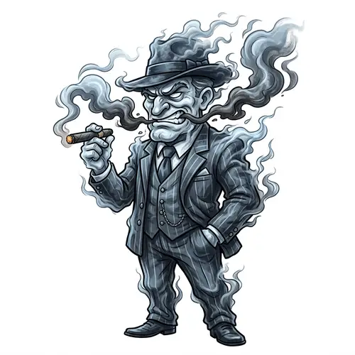 Gangster Cartoon Character - Smoky Illusion Art