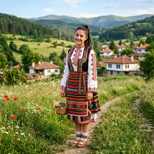 Bulgarian Teenage Girl in Traditional Costume | Friendly Expression