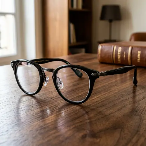 Elegant Black Eyeglasses with Crystal-Clear Lenses