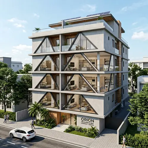 3D Condominium Design: 4 Floors & 8 Apartments