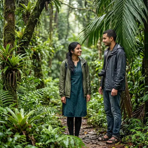 Rainforest Romance: South Asian Girl and Middle-Eastern Man