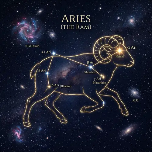 Aries Constellation: Starry Ram in Night Sky