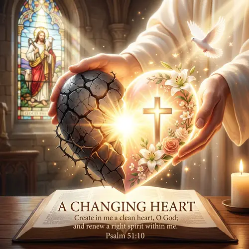 Christian Changing Heart Image for Church Bulletin