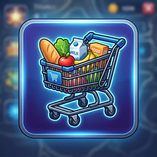 Supermarket Shopping Cart Icon for Games