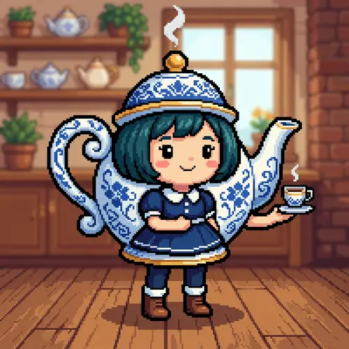 Teapot Girl Pixel Character Art