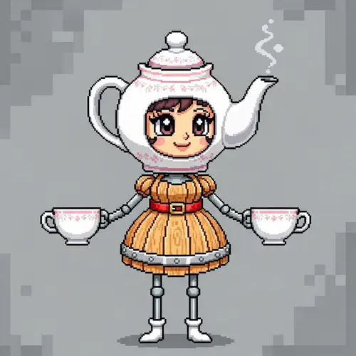 Teapot Girl Pixel Character Art