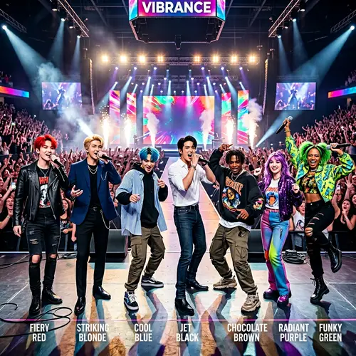 Vibrant Seven-Member Boyband | Dynamic Pop & Street Fashion