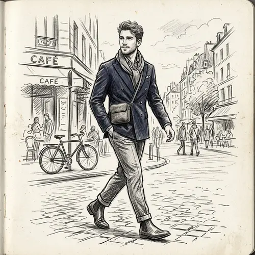 Stylish Dress Sketch of a Man