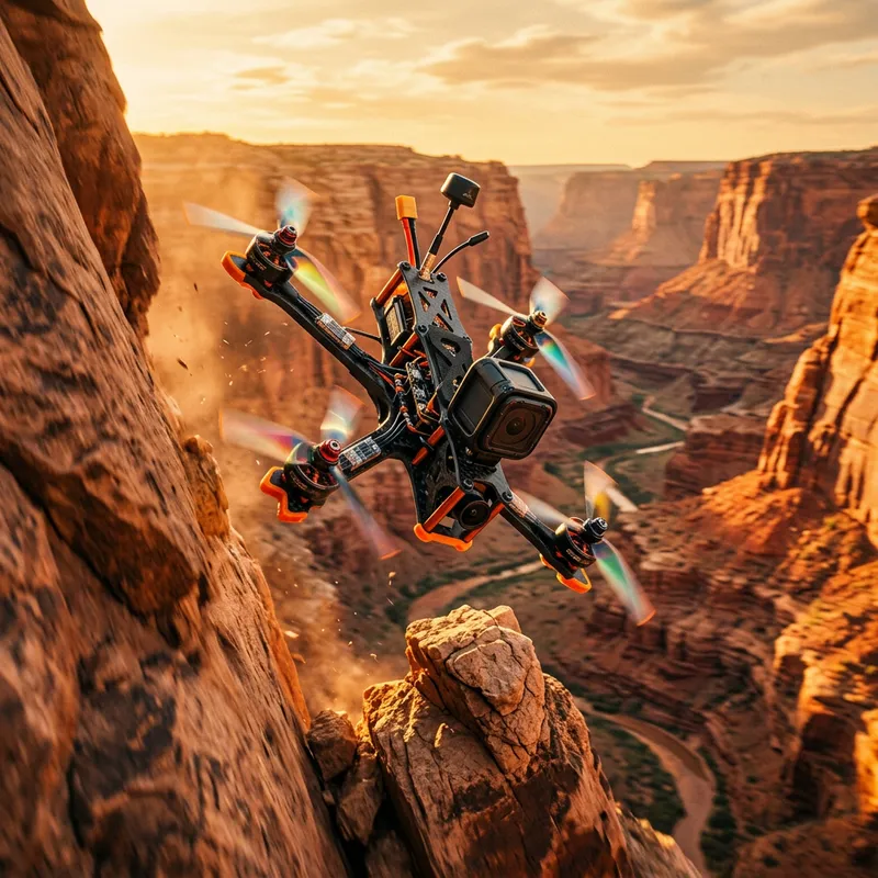 FPV Drone Defying Gravity in Risky Flight Maneuver