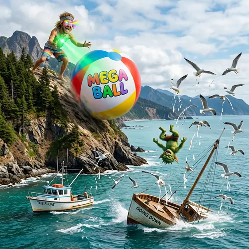 Epic Beach Ball Adventure on a Mountain Top