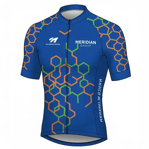 Royal Blue Cycling Top with Meridian Group Branding