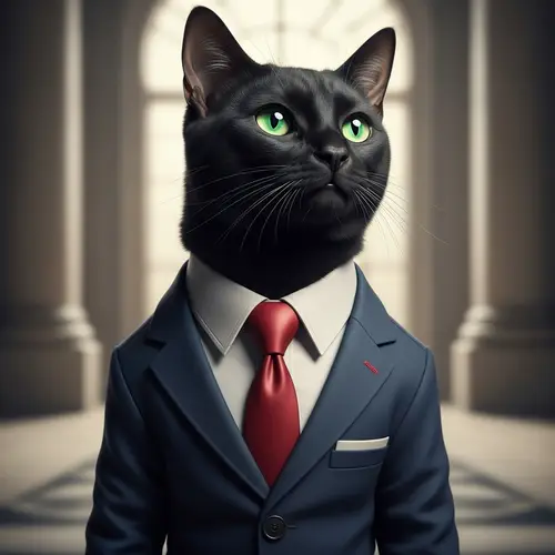 Cat in a Business Suit and Tie