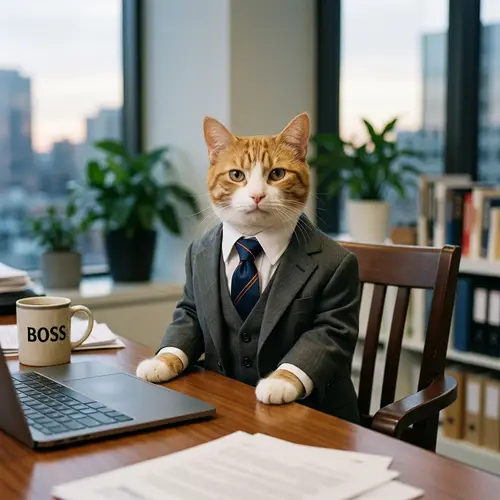 Cat in a Business Suit and Tie