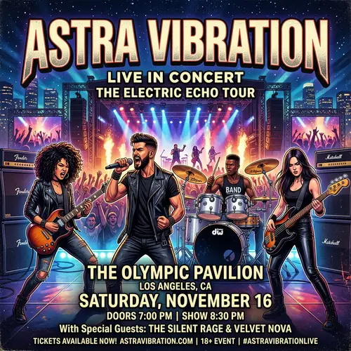 Dynamic Rock Band Concert Poster Design