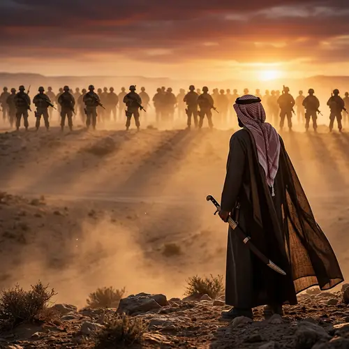 Middle-Eastern Soldier Facing Modern Army | Impending Battle Scene