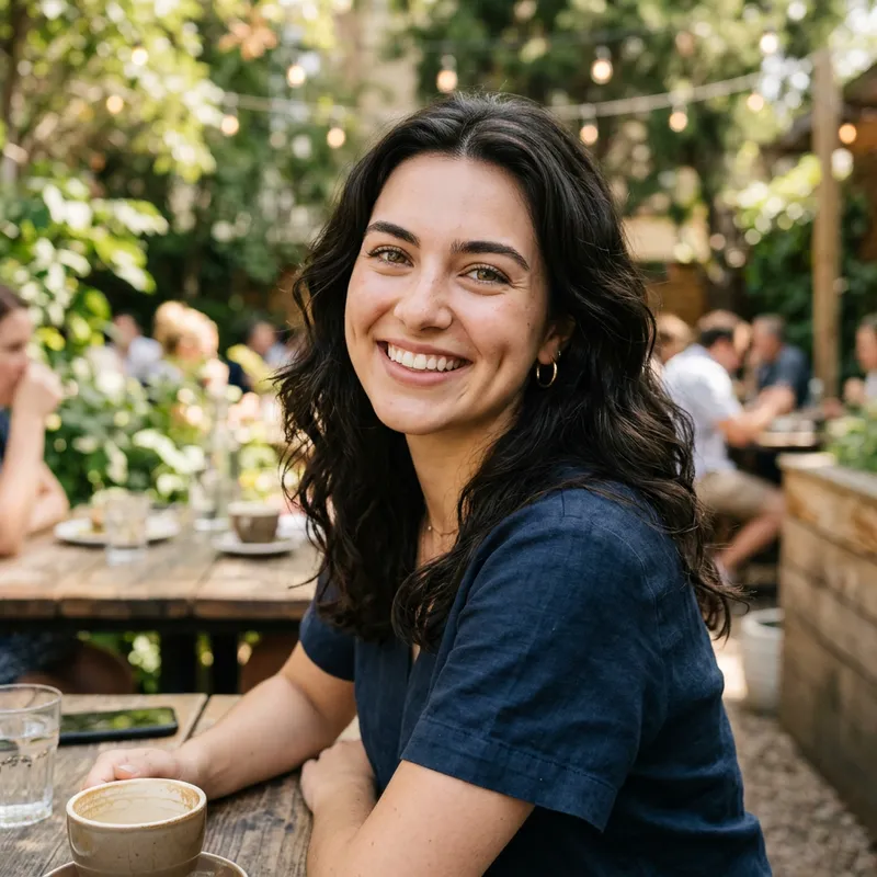 Beautiful 21-Year-Old Girl with Wavy Hair