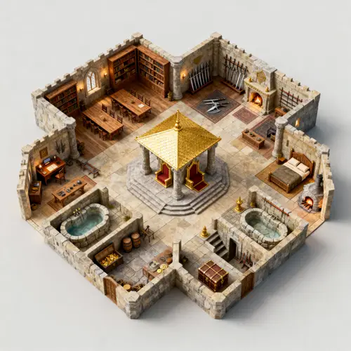 Realistic D&D Map: Fantasy Castle Interior