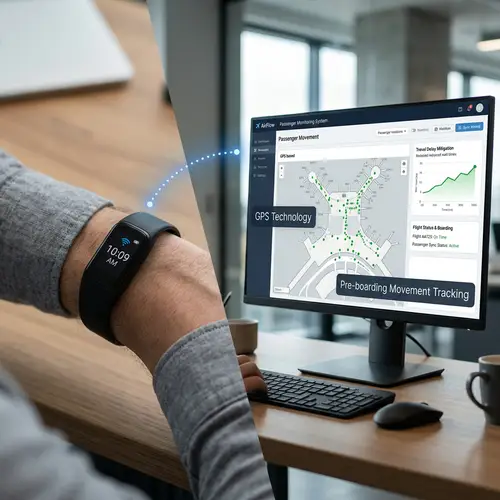 Smart Band Time Display & GPS Monitoring for Air Travel Punctuality