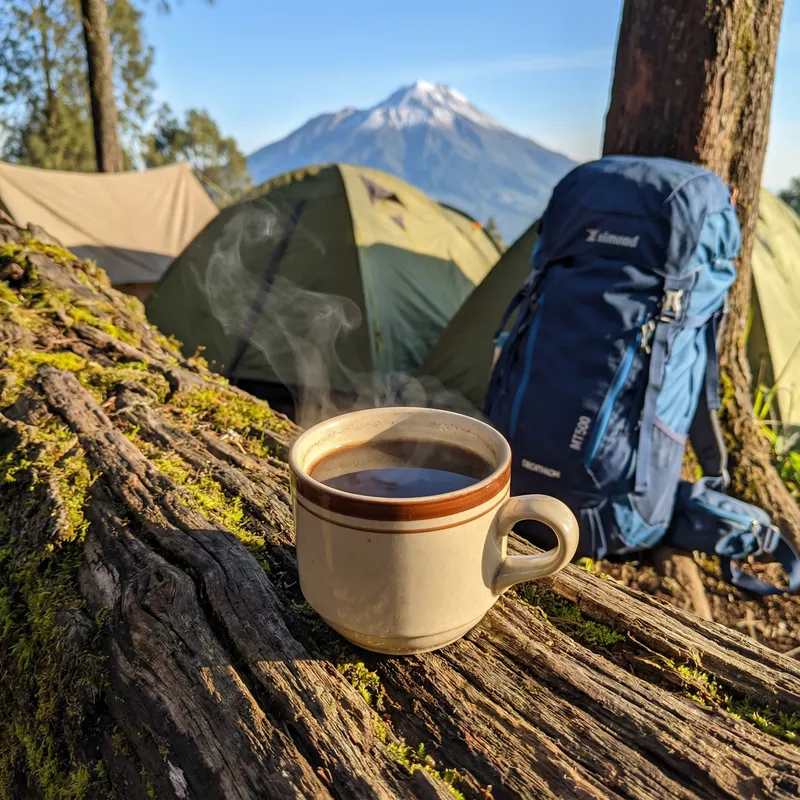 Close-Up Coffee in Nature - A Morning Escape