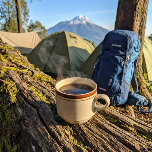 Close-Up Coffee in Nature - A Morning Escape