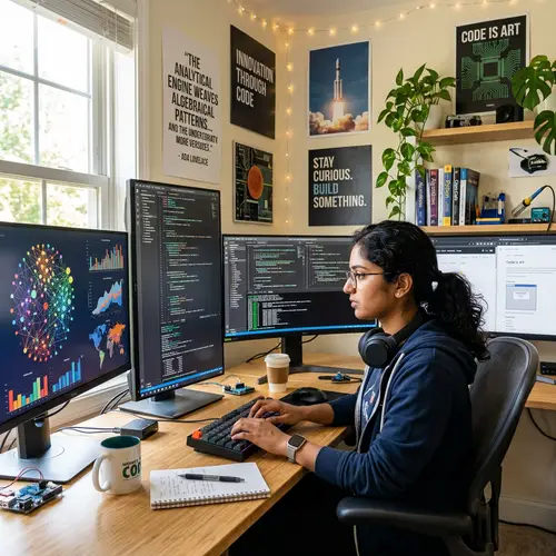 Young Coder Desktop Wallpaper for PC