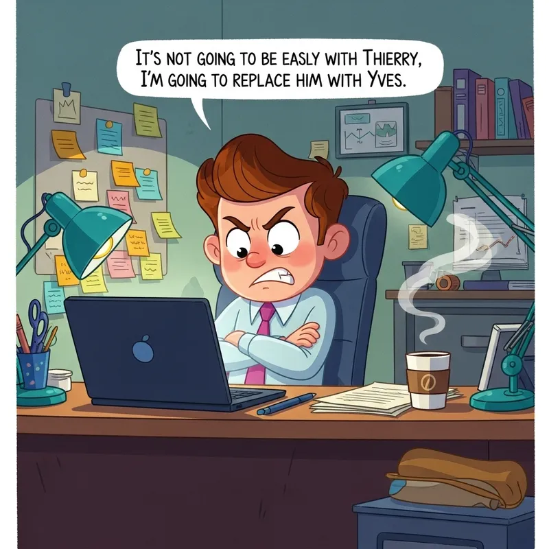 Cartoon Office Chaos: A Comical Workplace Scene