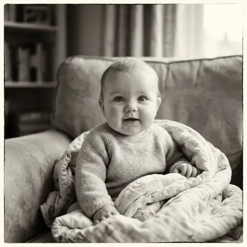 Charming Baby with Chubby Cheeks and Bright Eyes in Dreamlike Style