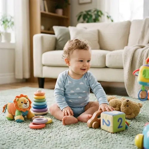 Charming Baby in Blue Onesie | Cute Baby Toys