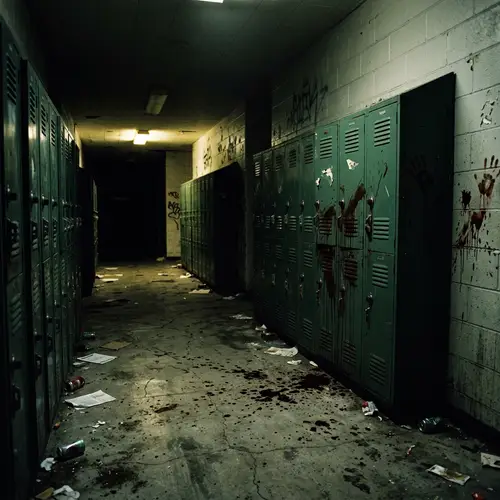 Creepy Dark Horror Scene with Blood