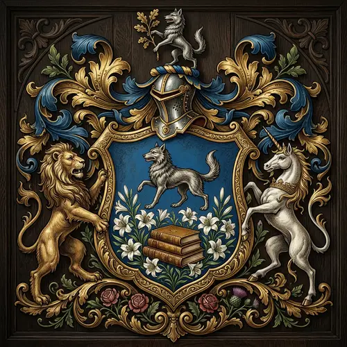 Elegant 1800s Style Coat of Arms Design
