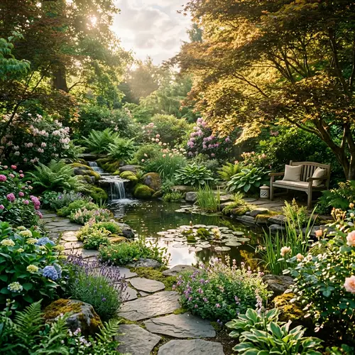 Tranquil Meditation Garden | Calm Pond & Vibrant Flowers