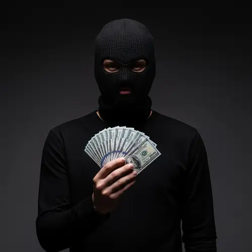Mysterious Guy in Ski Mask Holding Money