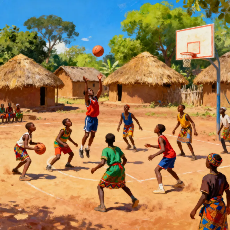 Basketball in an African Village: A Vibrant Culture