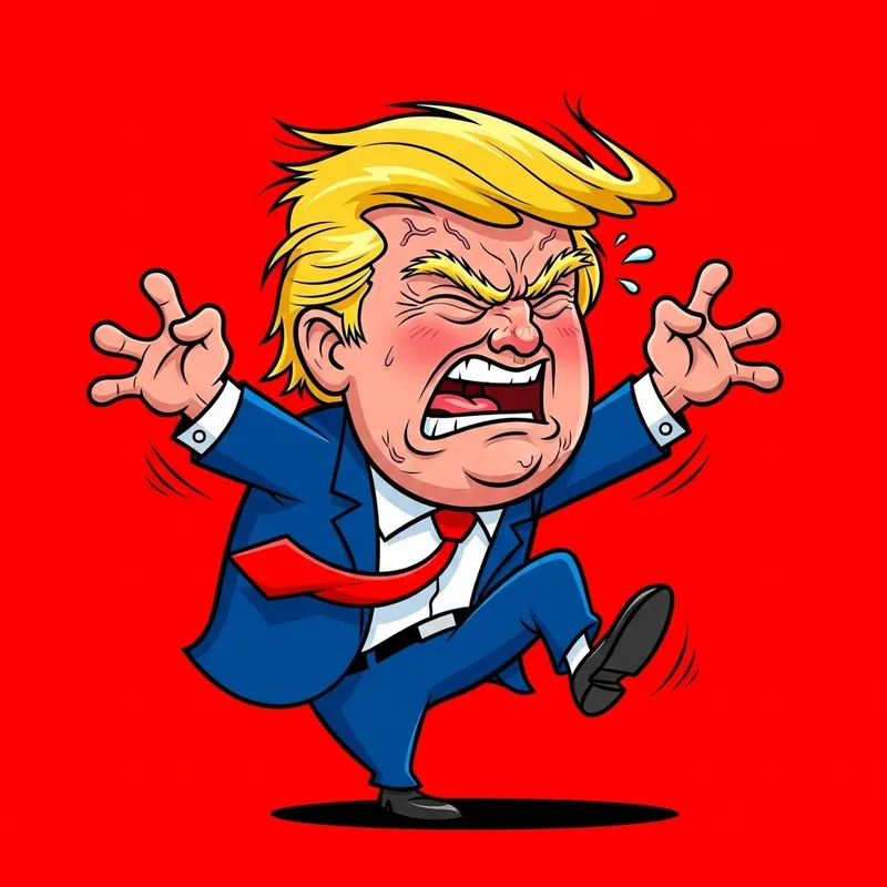 Angry Donald Trump Cartoon - Humorous Artwork
