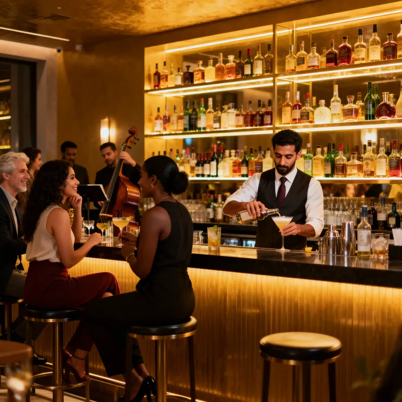 Lively Bar with a Variety of Beverages