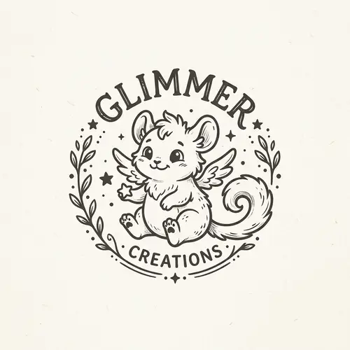 Cute Monochromatic Imaginary Creature Logo