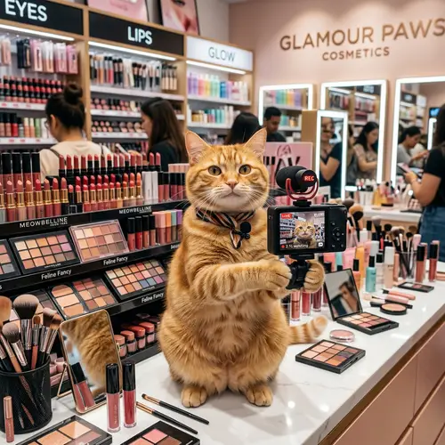 Cat Vlogs in Makeup Store: Fun & Style!