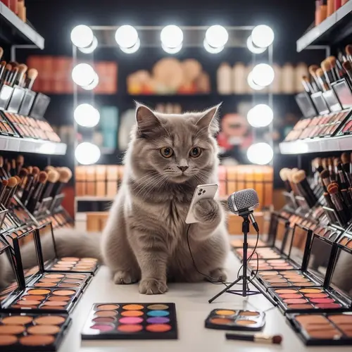 Cat Vlogs in Makeup Store: Fun & Style!