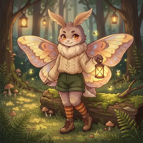 Cute Furry Moth Girl - Adorable Art and Merchandise